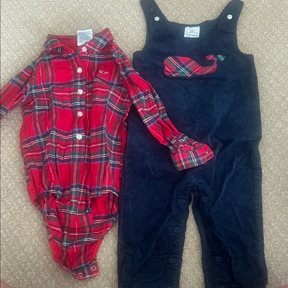Vineyard Vines Red and Navy Kids Matching Set - Picture 1 of 8